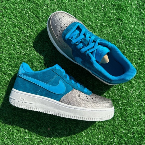 Nike Air Force 1 Qs Green Abyss / Light Blur Lacquer - Picture 7 of 11